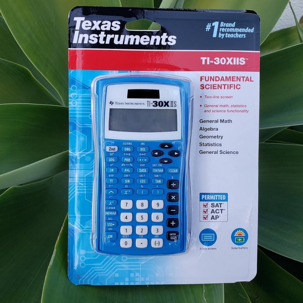 New Texas Instruments TI-30X IIS Scientific Calculator Blue solar battery powere